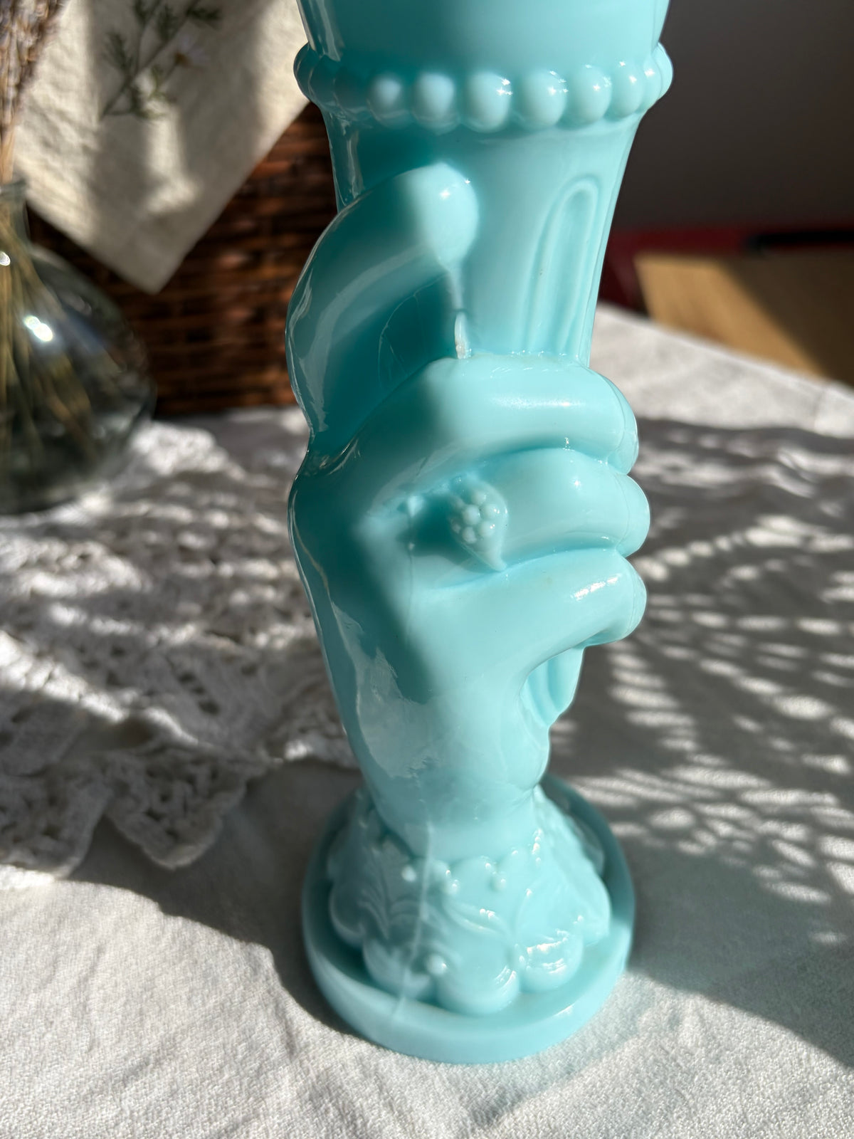 Opaline彩色玻璃手型花器(兩色)
