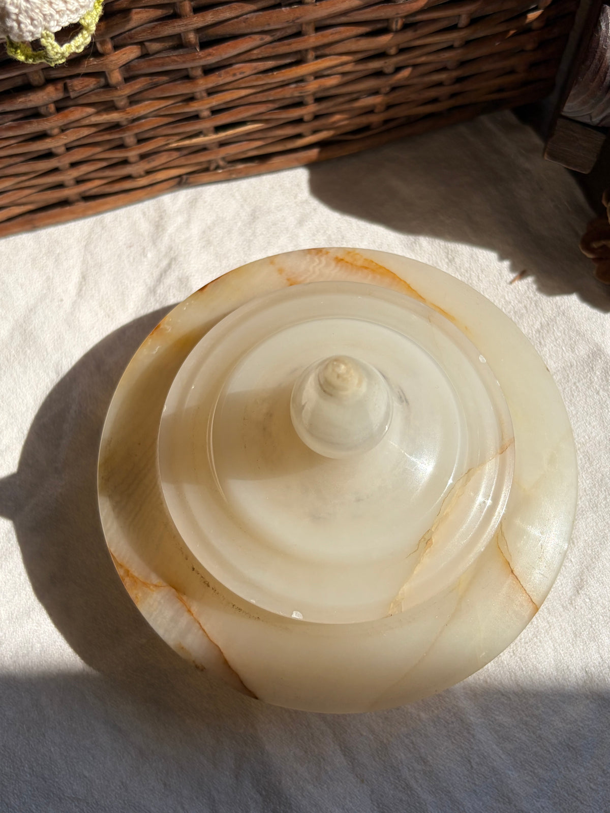 奶油色Onyx有蓋小盒
