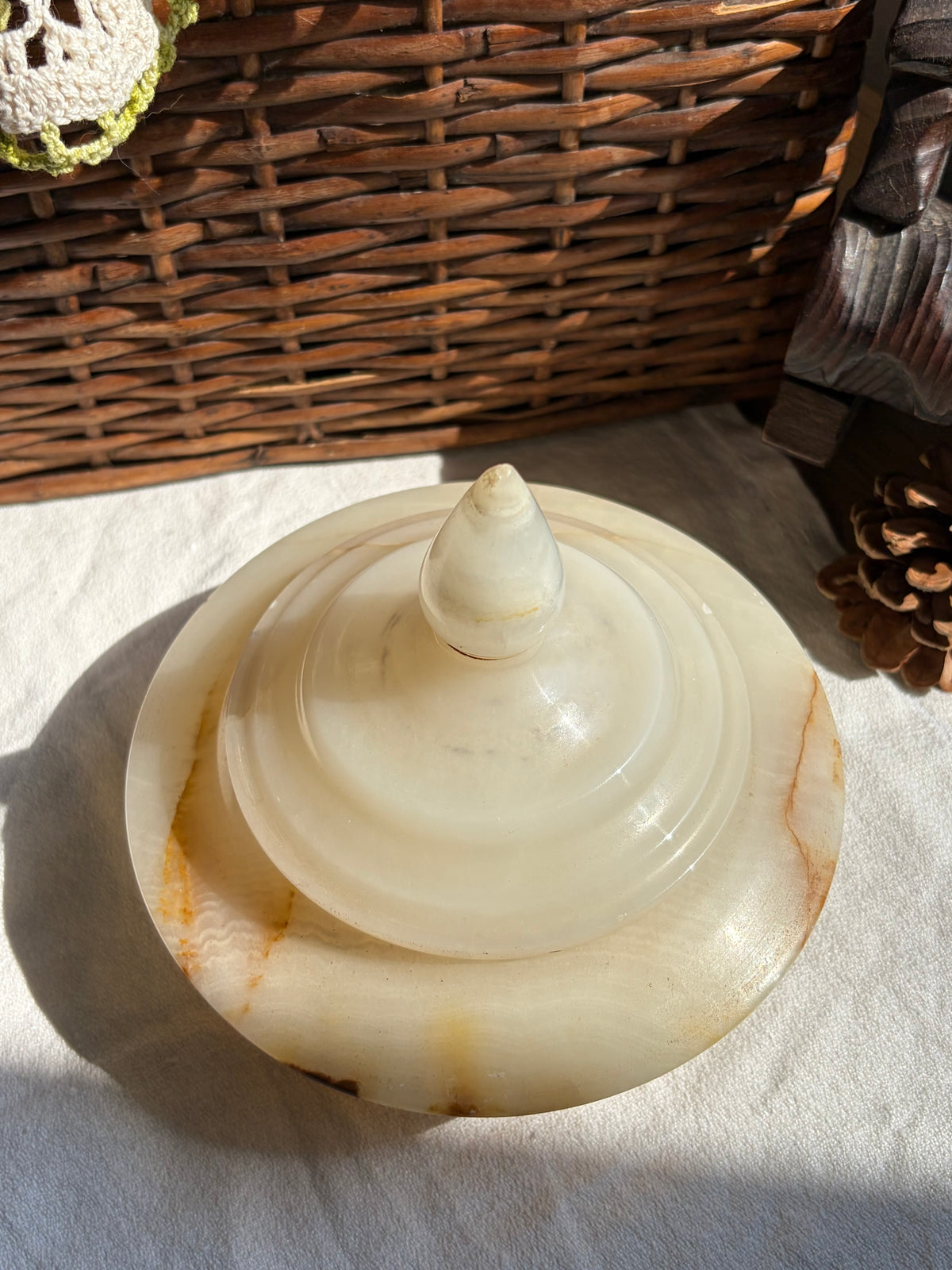 奶油色Onyx有蓋小盒
