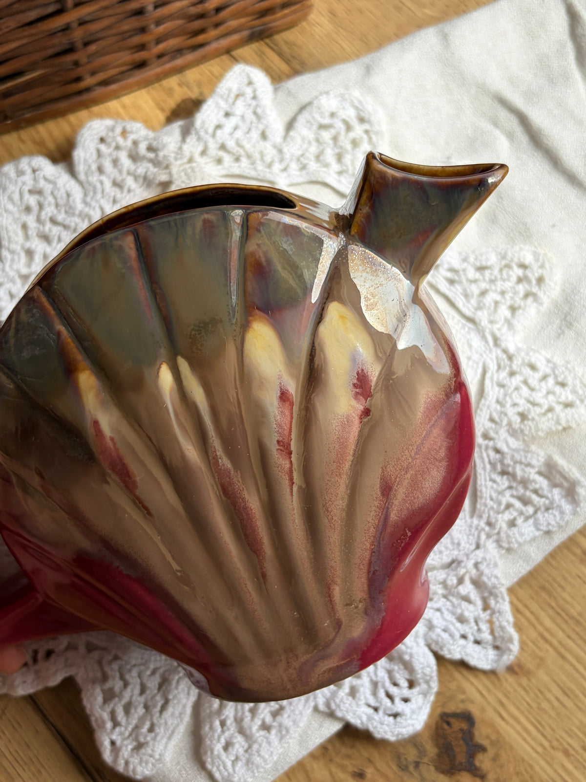 扇貝造型陶壺/ 陶製花器