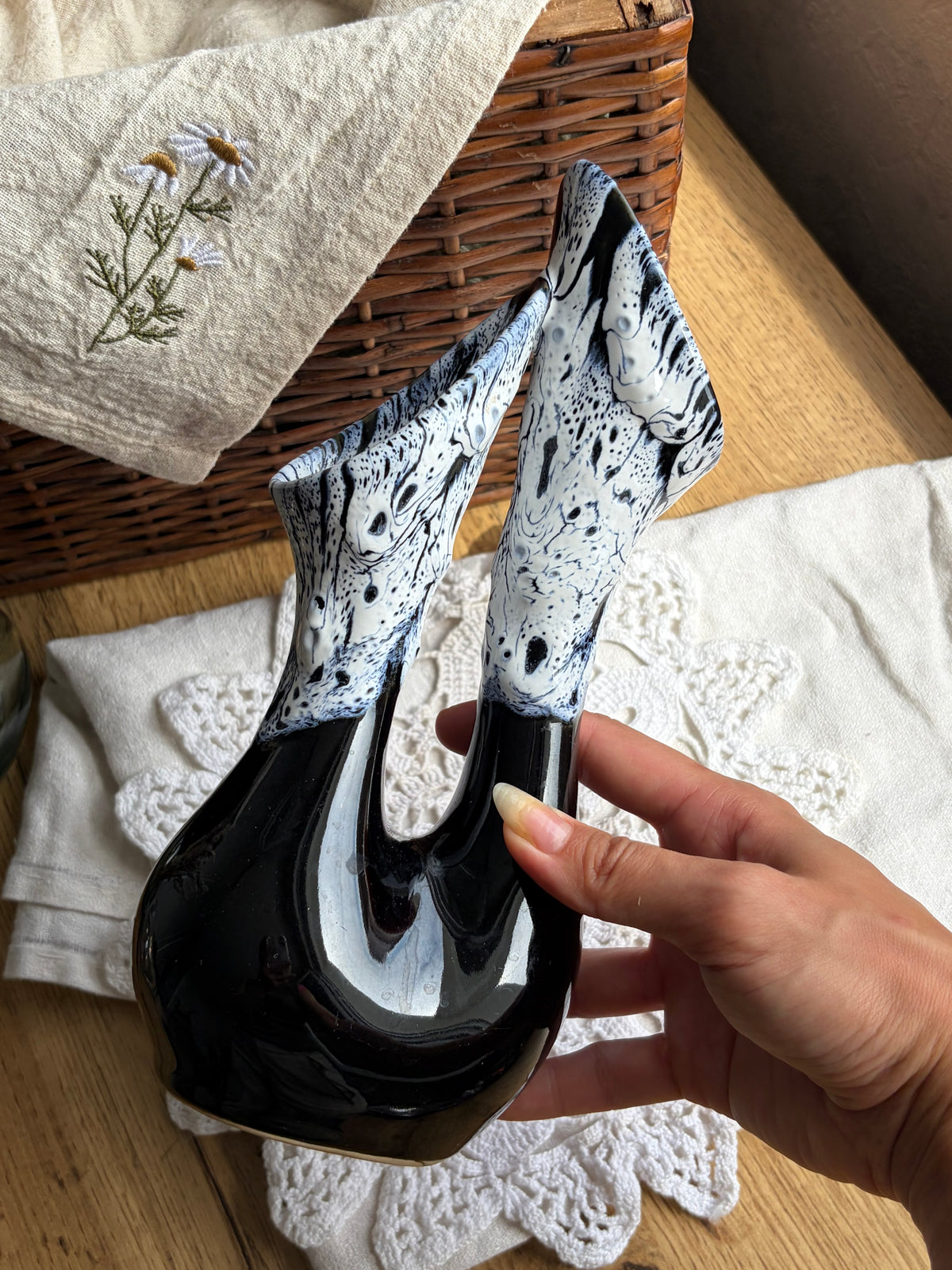 法製高溫燒陶雙口花器