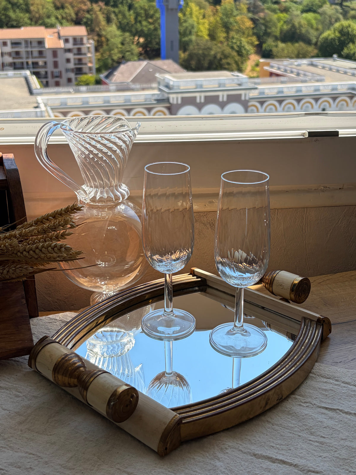 螺旋紋玻璃高腳杯