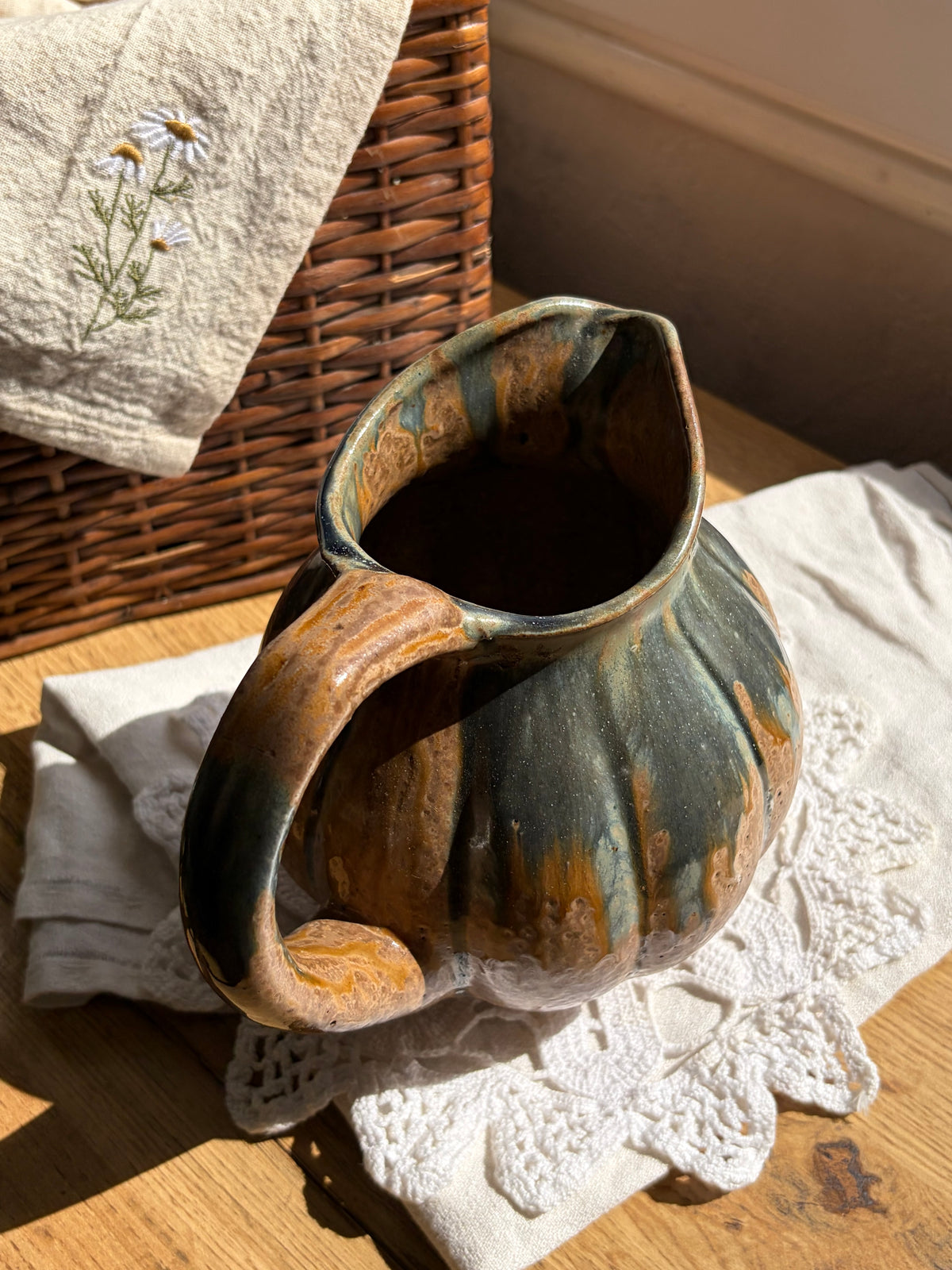 法國Vintage哈密瓜造型陶壺