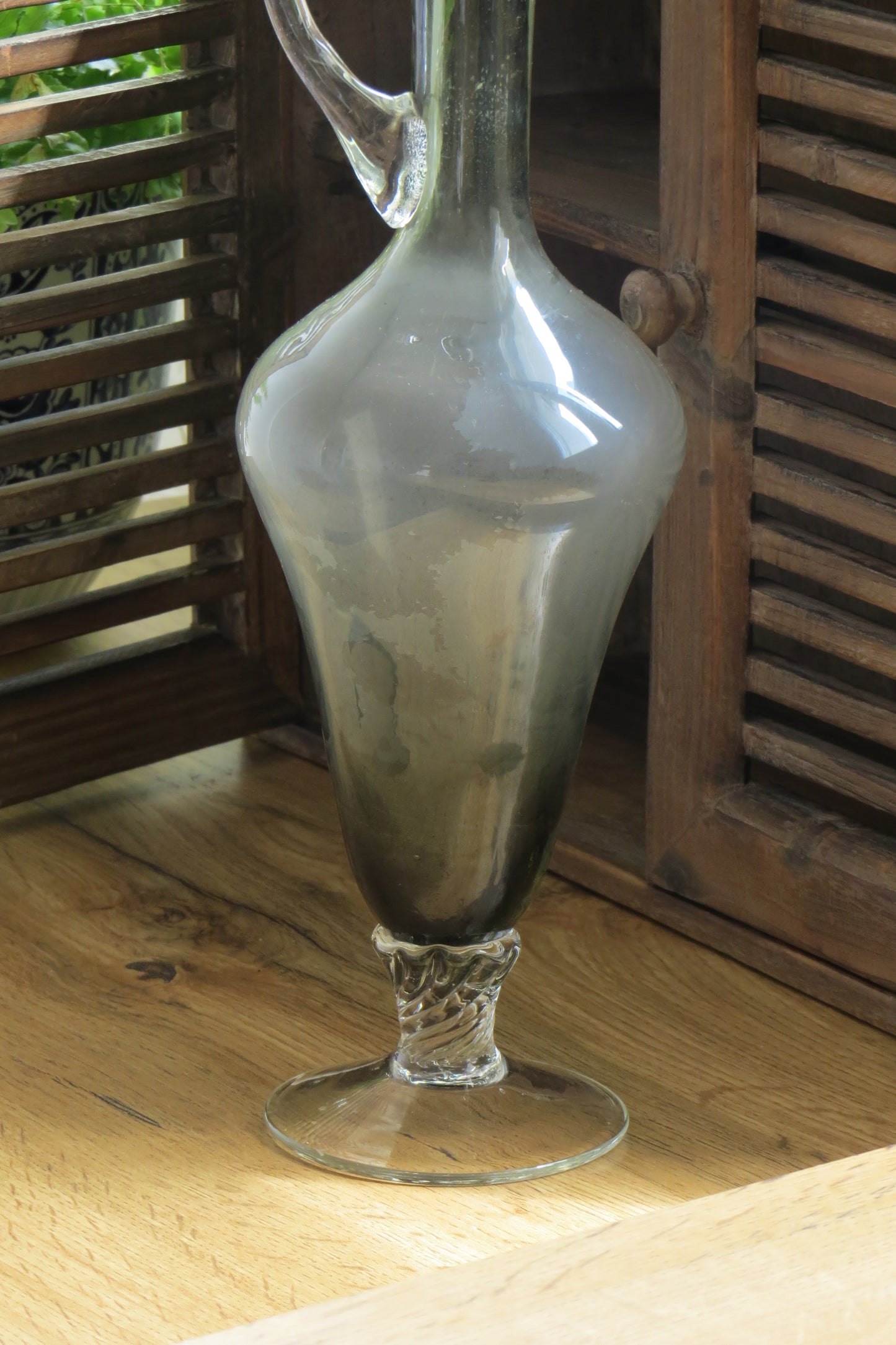 口吹玻璃提把壺玻璃花器