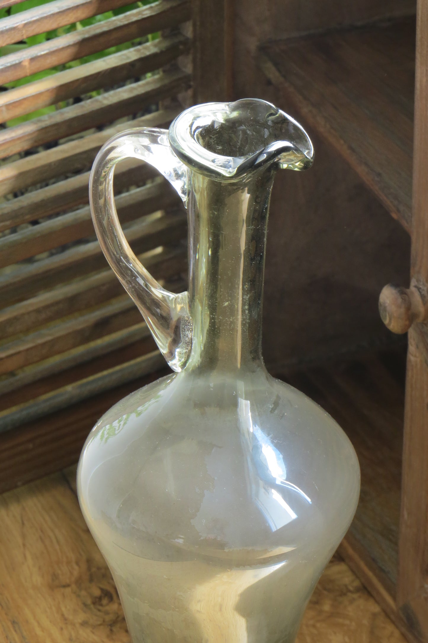口吹玻璃提把壺玻璃花器