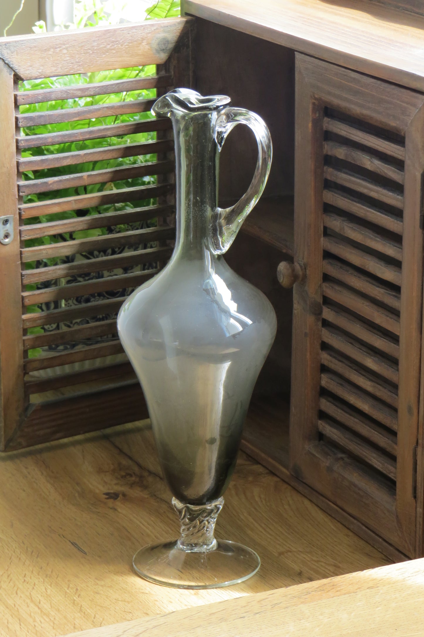 口吹玻璃提把壺玻璃花器