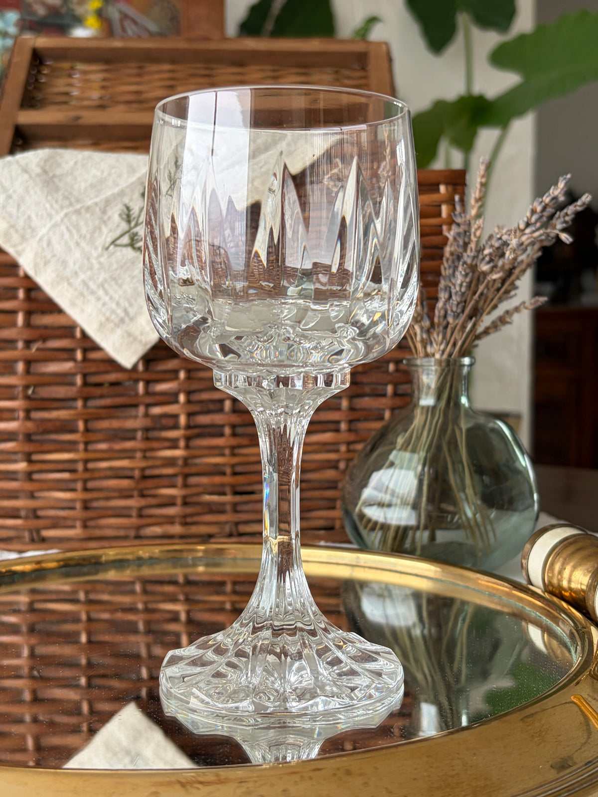 Villeroy & Boch 葉型雕刻水晶杯｜德國唯寶