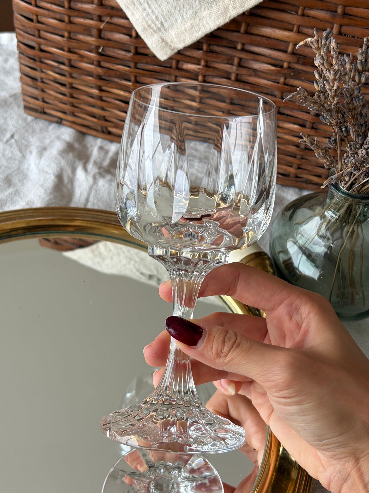 Villeroy & Boch 葉型雕刻水晶杯｜德國唯寶